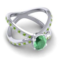 Modern Oval Pave Tara Ring