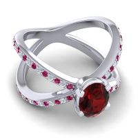 Modern Oval Pave Tara Ring