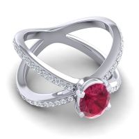 Modern Oval Pave Tara Ring