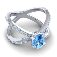 Modern Oval Pave Tara Ring