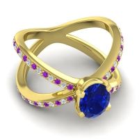 Modern Oval Pave Tara Ring