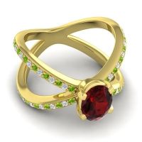 Modern Oval Pave Tara Ring