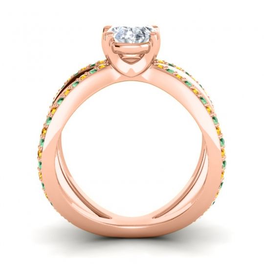 Modern Oval Pave Tara Ring