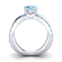 Modern Oval Pave Tara Ring