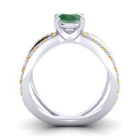 Modern Oval Pave Tara Ring