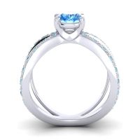 Modern Oval Pave Tara Ring