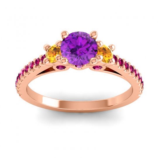 Ornate Three Stone Navan Ring