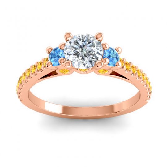 Ornate Three Stone Navan Ring
