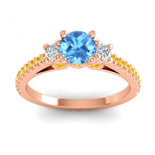 Ornate Three Stone Navan Ring