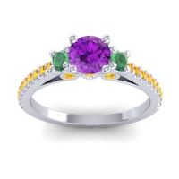 Ornate Three Stone Navan Ring