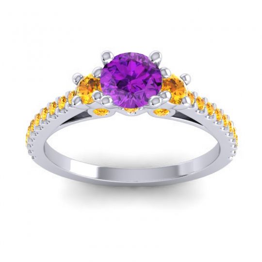 Ornate Three Stone Navan Ring