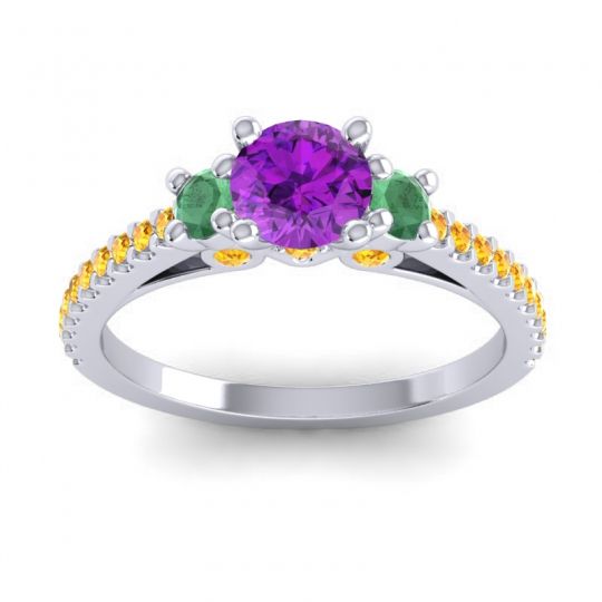 Ornate Three Stone Navan Ring