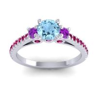 Ornate Three Stone Navan Ring