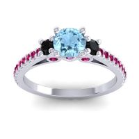 Ornate Three Stone Navan Ring