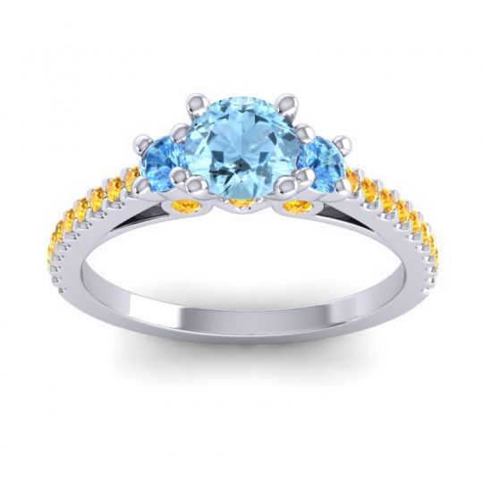 Ornate Three Stone Navan Ring