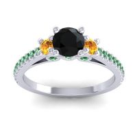 Ornate Three Stone Navan Ring