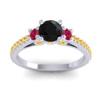 Ornate Three Stone Navan Ring