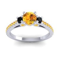 Ornate Three Stone Navan Ring