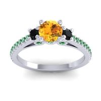 Ornate Three Stone Navan Ring