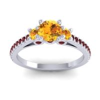 Ornate Three Stone Navan Ring