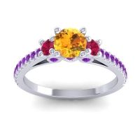 Ornate Three Stone Navan Ring