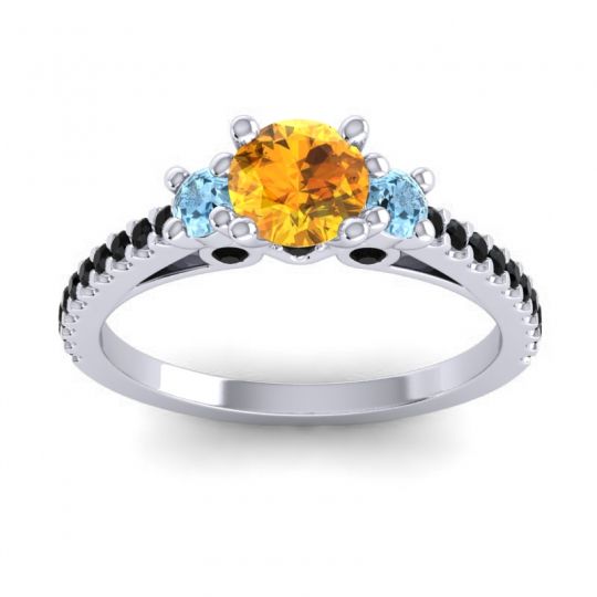 Ornate Three Stone Navan Ring