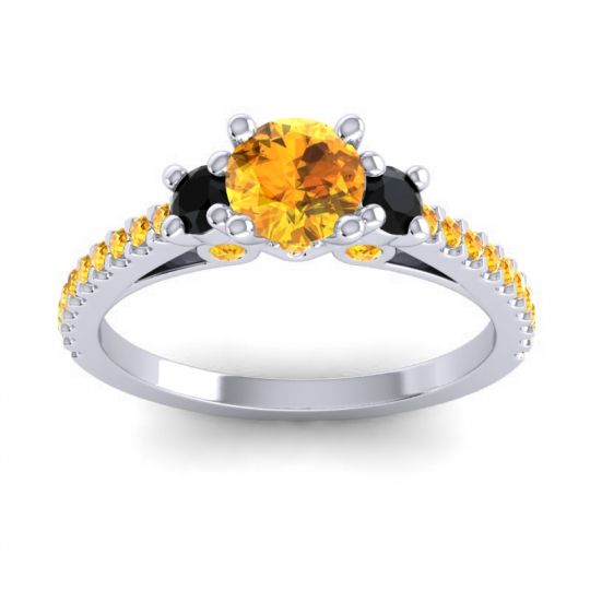 Ornate Three Stone Navan Ring