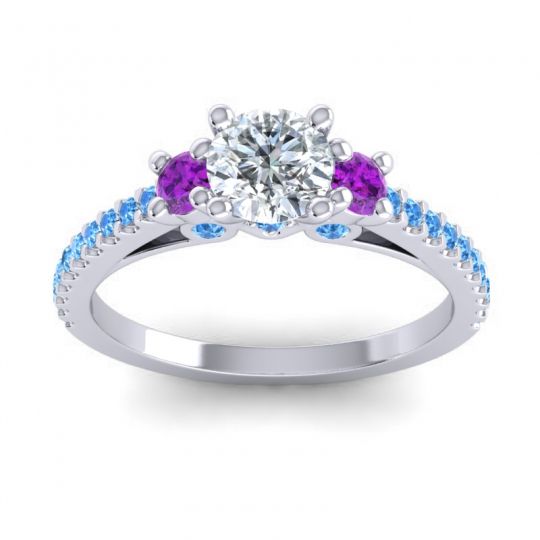 Ornate Three Stone Navan Ring