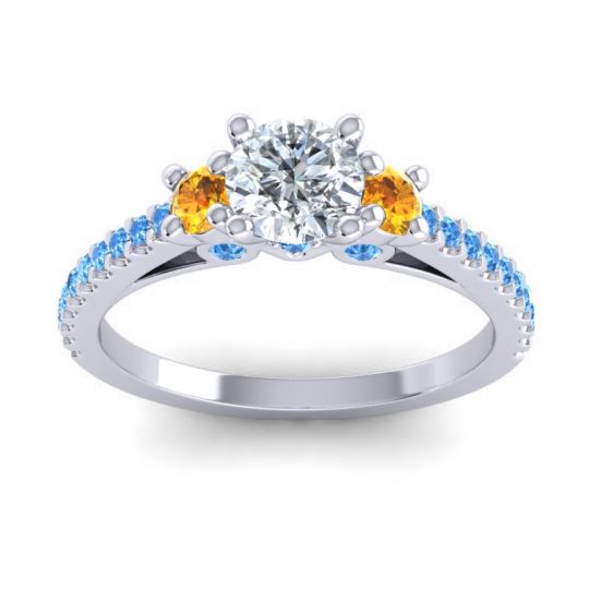 Ornate Three Stone Navan Ring