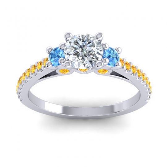 Ornate Three Stone Navan Ring