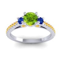 Ornate Three Stone Navan Ring