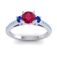 Ornate Three Stone Navan Ring