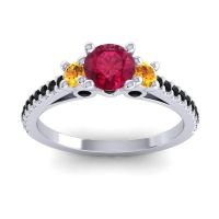 Ornate Three Stone Navan Ring