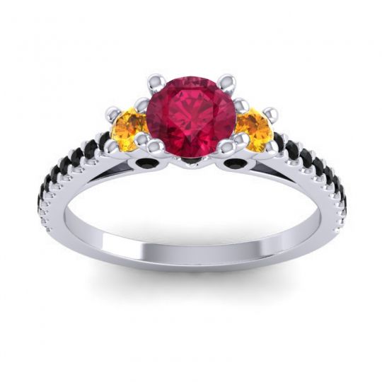 Ornate Three Stone Navan Ring