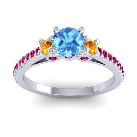 Ornate Three Stone Navan Ring