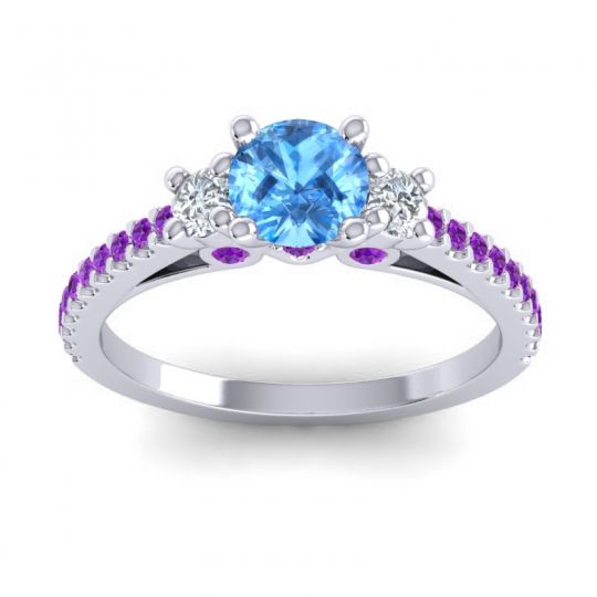 Ornate Three Stone Navan Ring