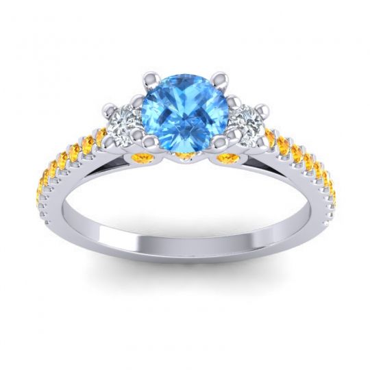 Ornate Three Stone Navan Ring