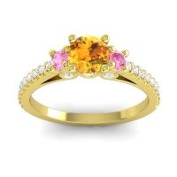 Ornate Three Stone Navan Ring