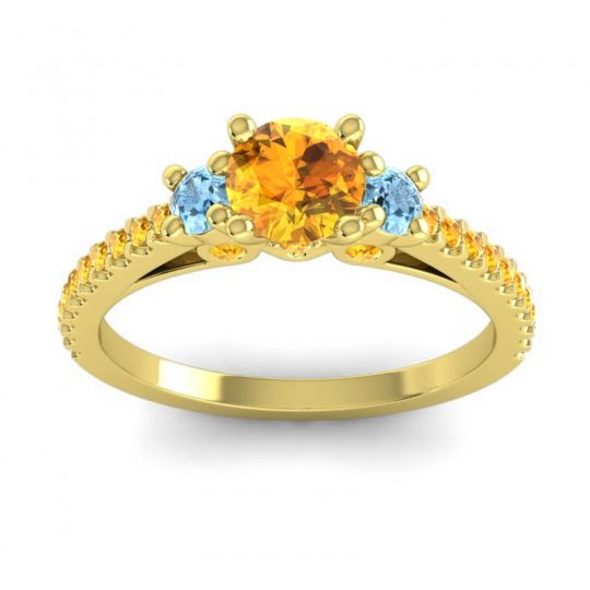 Ornate Three Stone Navan Ring