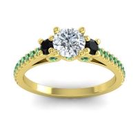 Ornate Three Stone Navan Ring
