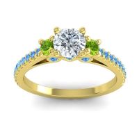 Ornate Three Stone Navan Ring