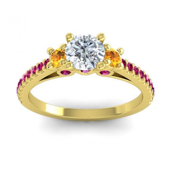 Ornate Three Stone Navan Ring