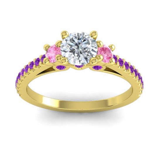 Ornate Three Stone Navan Ring