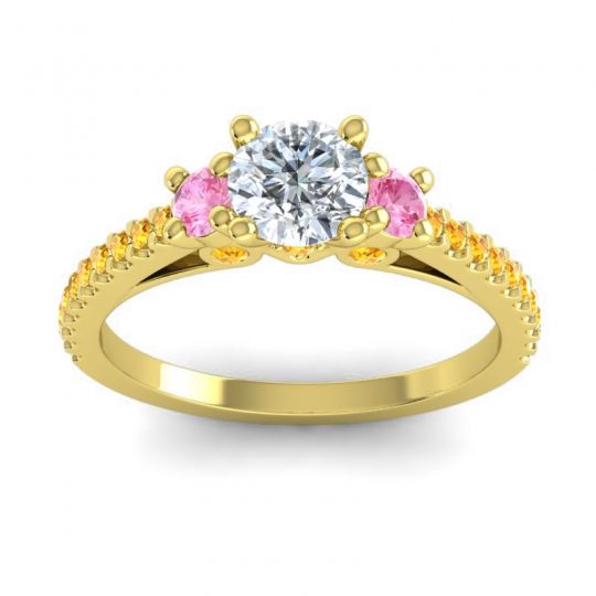 Ornate Three Stone Navan Ring