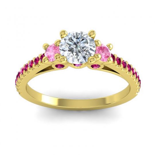 Ornate Three Stone Navan Ring