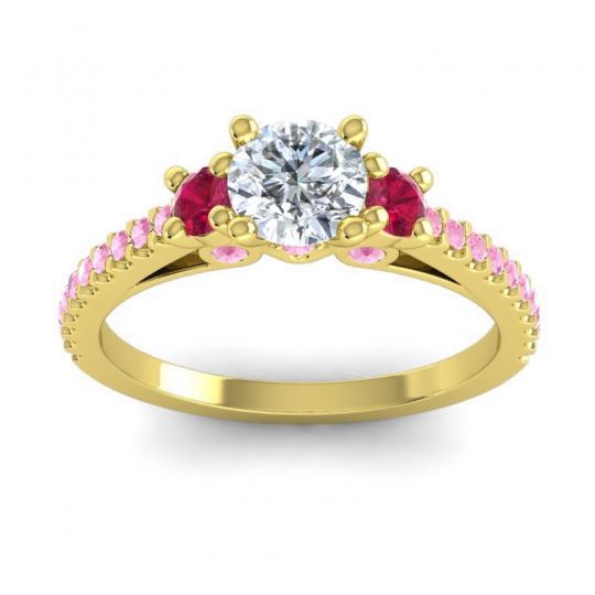 Ornate Three Stone Navan Ring