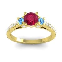 Ornate Three Stone Navan Ring