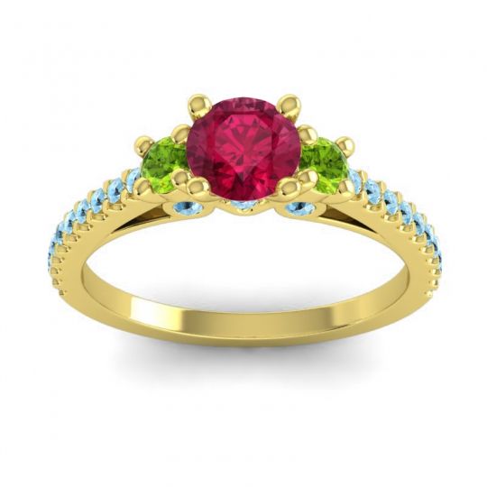 Ornate Three Stone Navan Ring