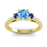 Ornate Three Stone Navan Ring