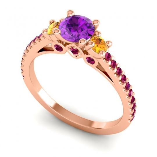 Ornate Three Stone Navan Ring